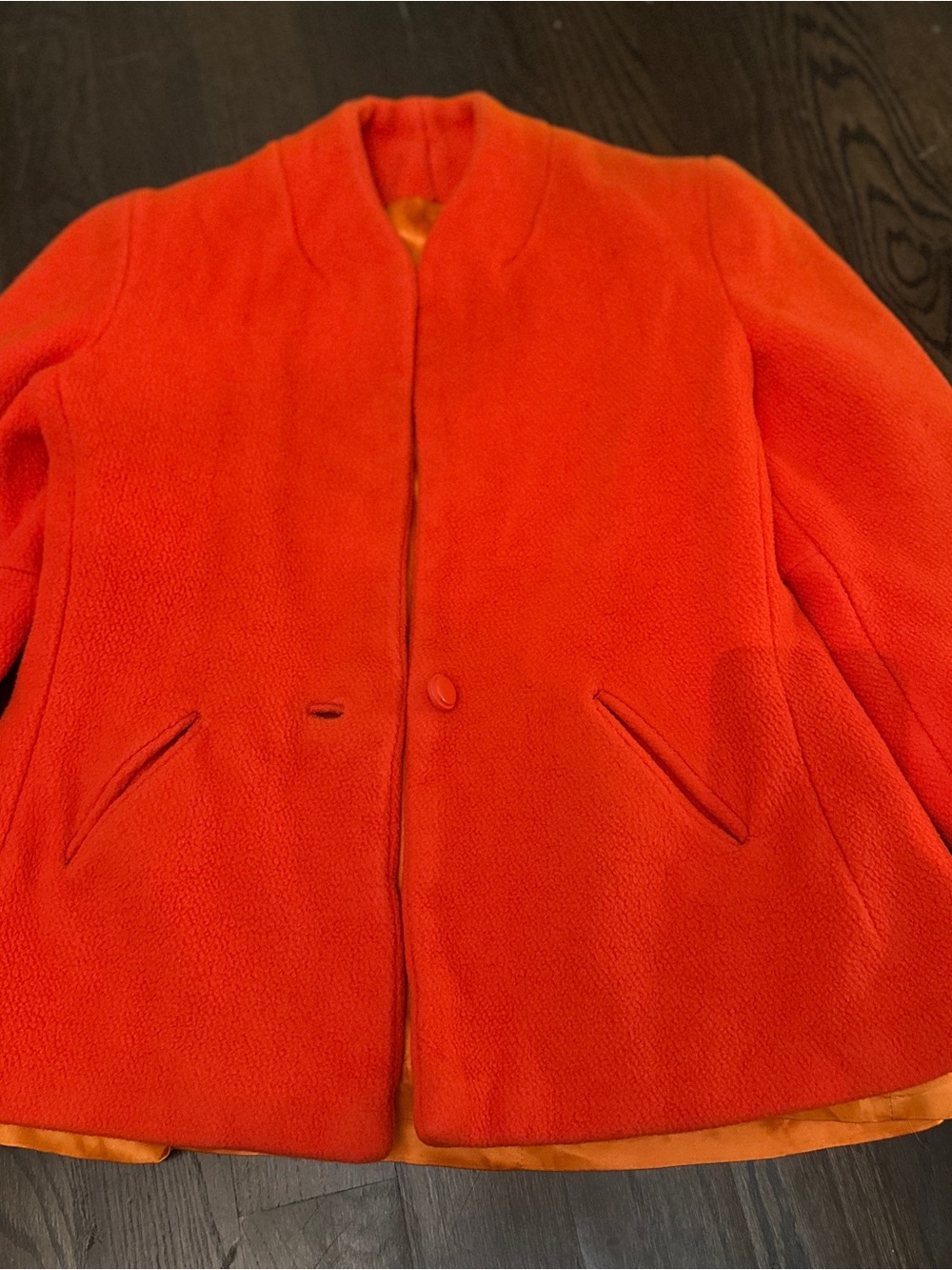 Vintage Betty Rose Women's Bright Orange Wool-Blend Coat